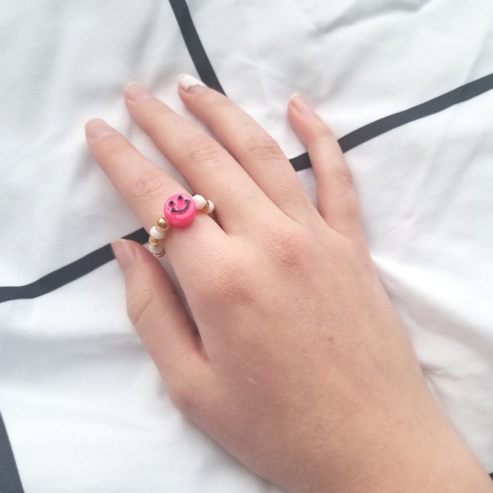 Preppy Smiley Face Ring